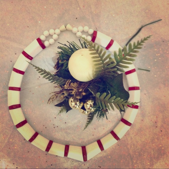 Vintage 80's Red & White Statement Enamel Collar - Picture 5 of 8